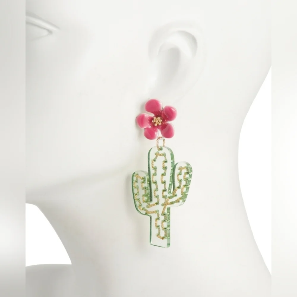 Betsey Johnson Cactus Earrings - Picture 2 of 2